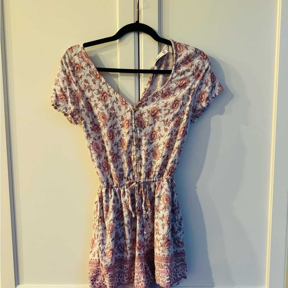 Hollister White Tunic with Pink Floral Print